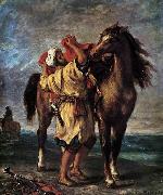 Eugene Delacroix Marocan and his Horse France oil painting artist